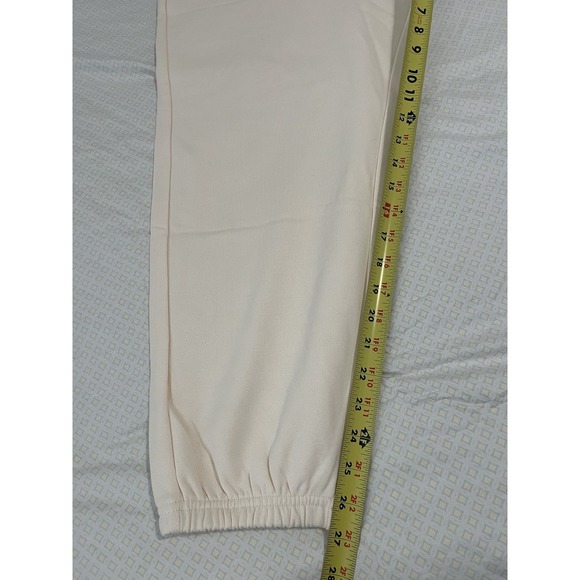 Pact Womens XL Sweatpants Organic Cotton Tapered Leg Pockets Cream NWOT - Picture 3 of 6